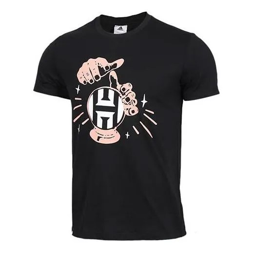 Футболка Men's adidas Hrdn Swag Verb James Harden Basketball Sports Printing Round Neck Short Sleeve Black T-Shirt, мультиколор