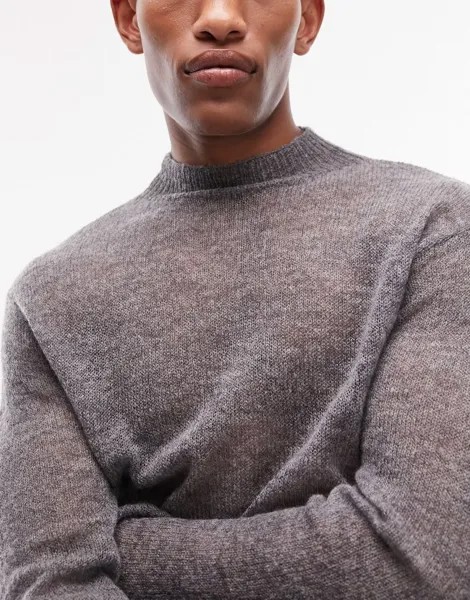 Серая прозрачная водолазка Topman