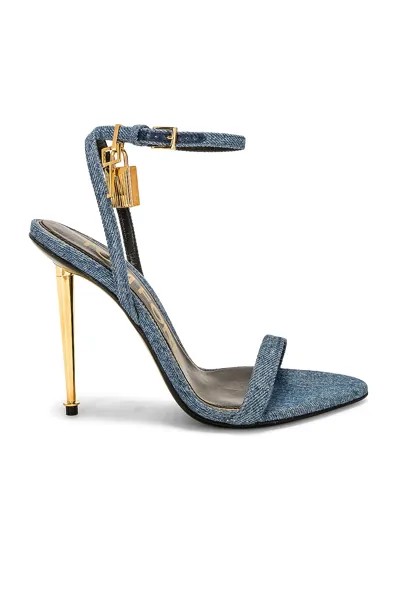 Туфли Tom Ford Padlock Pointy Naked 105, цвет Washed Blue