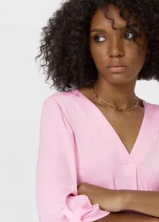 Stradivarius Рубашка С Рукавами 3/4. Ярко-Розовый Xs