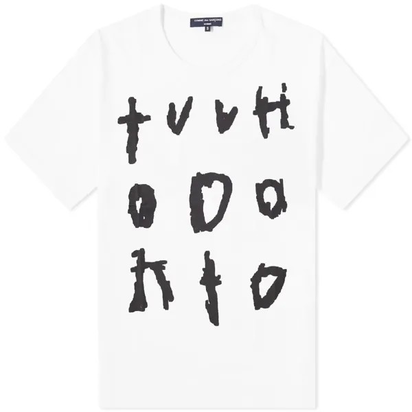 Футболка с принтом Comme des Garçons Homme Plus, белый/черный