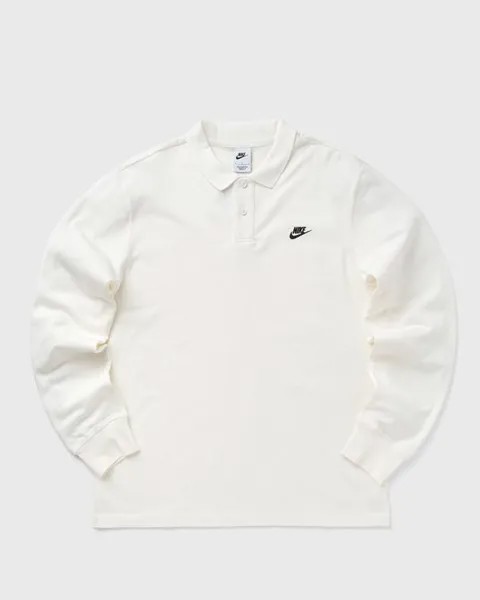 Поло Nike Club Long-Sleeve Knit Polo, цвет sail/black