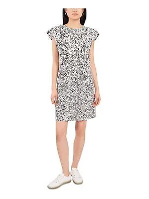 VINCE CAMUTO Женское короткое платье-футболка с круглым вырезом цвета слоновой кости, L