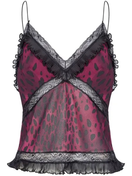 PINKO топ Georgette Strasbourg со вставками, красный