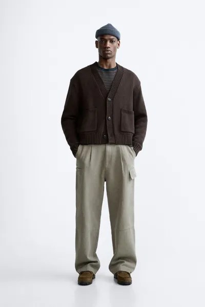 Укороченный кардиган ZARA, бургундия