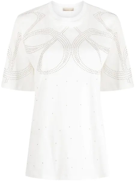 Elie Saab футболка с заклепками, белый