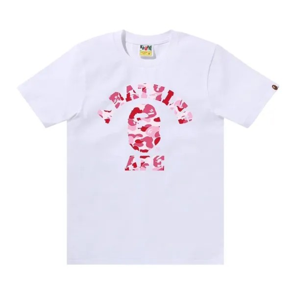Футболка BAPE ABC Camo College Tee, цвет White/Pink