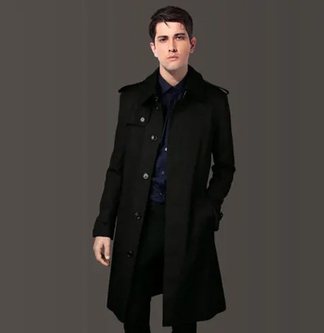 Ветровка, Тренч, мужские осенние однобортные Длинные повседневные мужские пальто большого размера, Мужское пальто, пальто, KJ297