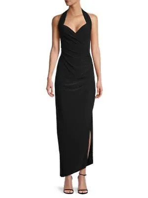 Женское черное асимметричное платье макси без рукавов NORMAKAMALI черного цвета с эластичной резинкой на спине S