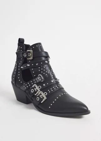 Черные ботинки с острым носком Miss Selfridge-Черный