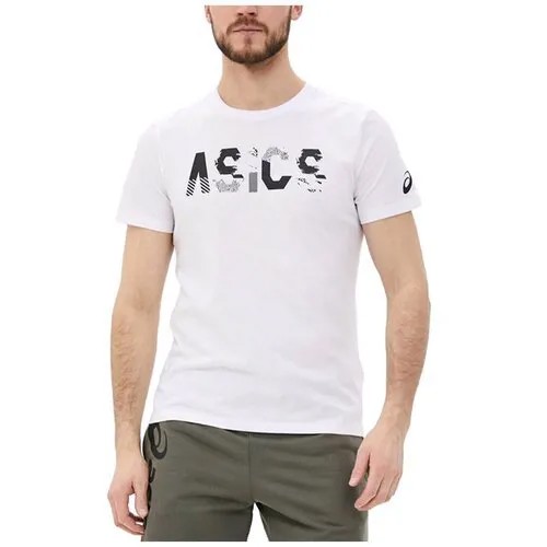 Футболка спортивная мужская ASICS 2031C157 100 SEASONAL LOGO TEE белый полиэстер цвет белый размер M