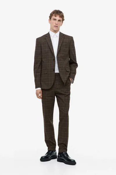 Узкая куртка H&M, коричневый