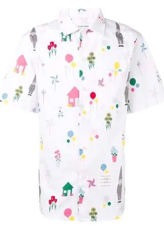 Thom Browne рубашка с воротником-поло с принтом