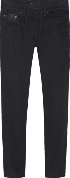 Джинсы Saint Laurent Cropped Skinny Fit Jeans 'Used Black', черный