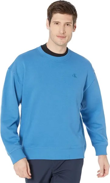 Толстовка Calvin Klein Long Sleeve Archive Logo Fleece Crew Neck, цвет Vallarta Blue