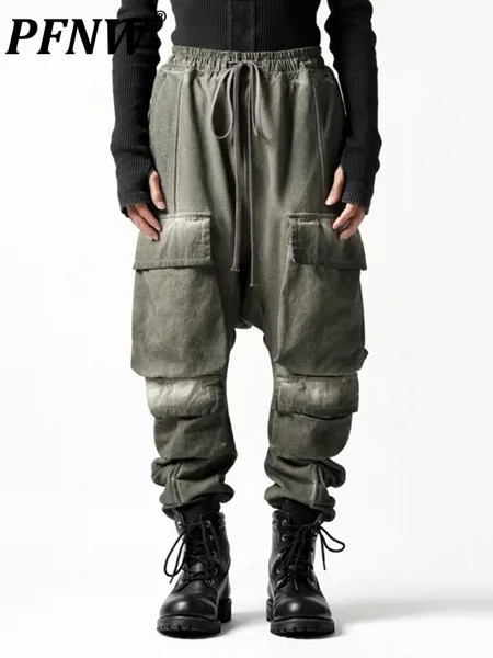 PFNW Darwear нишевой стиль винтажный Галстук окрашенный Ретро трикотажный весенне-летний Повседневный новый тренд японские брюки Харун для мужч...