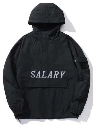 Куртка-ветровка с текстовым принтом с капюшоном для мужчины