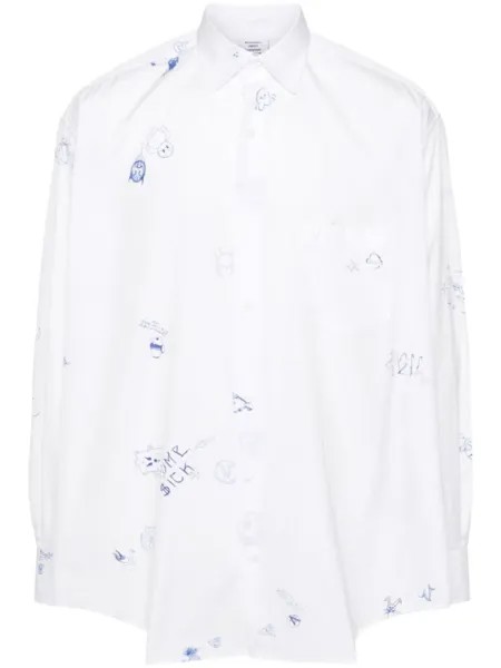 VETEMENTS рубашка с графичным принтом, белый