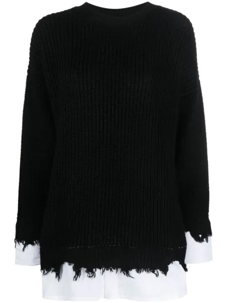 MM6 Maison Margiela джемпер с эффектом потертости, черный