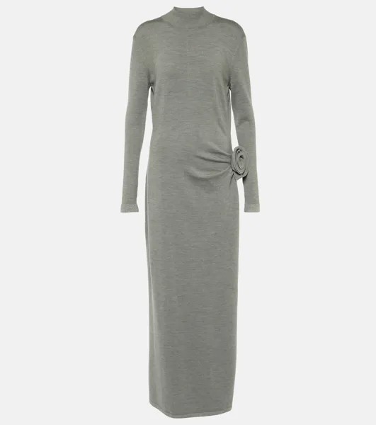Платье макси из шерсти, шелка и кашемира Magda Butrym, серый