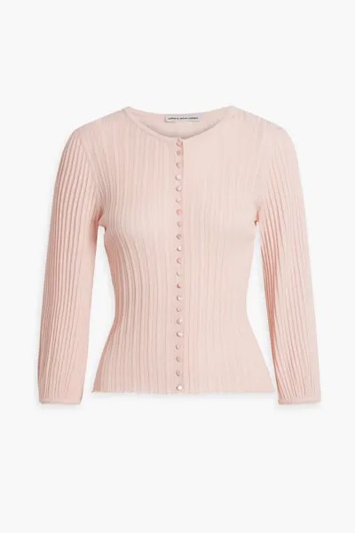 Кардиган из хлопка в рубчик Cotton By Autumn Cashmere, цвет Blush