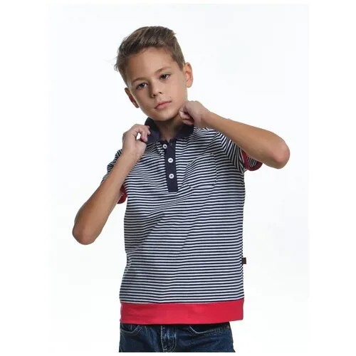Поло для мальчиков Mini Maxi, модель 3168, цвет синий, размер 128