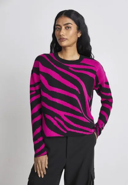 Свитшот DKNY CREW, цвет electric fuschia/black