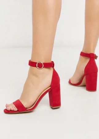 Красные босоножки на блочном каблуке Pimkie-Красный