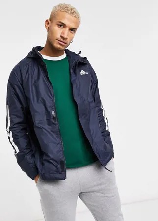 Темно-синяя куртка с тремя полосками adidas Outdoors-Темно-синий