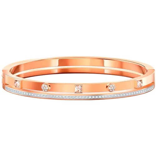 Жесткий браслет SWAROVSKI, кристаллы Swarovski, размер 16 см., размер one size, золотой