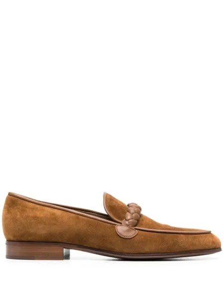 Gianvito Rossi лоферы Massimo с плетением, коричневый