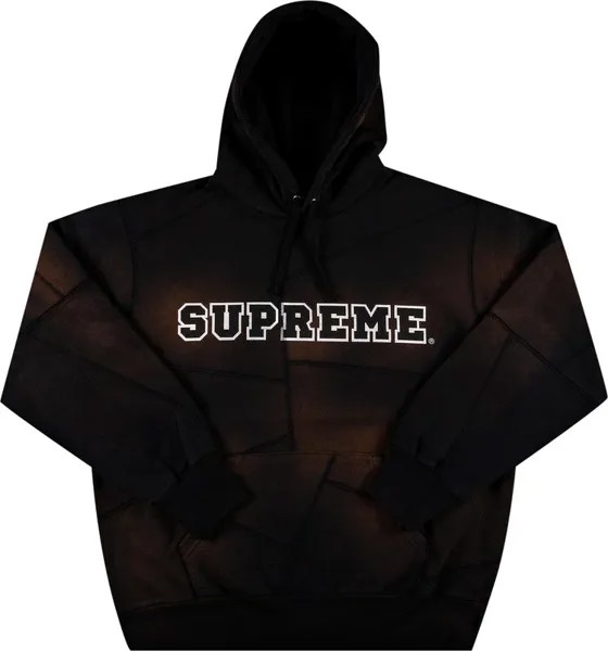 Толстовка Supreme Patchwork Hooded Sweatshirt 'Black', черный