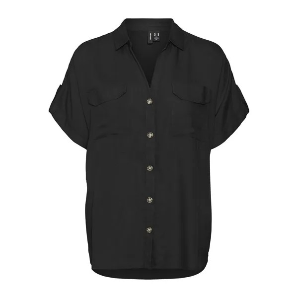 Рубашка с коротким рукавом Vero Moda Curve Bumpy, черный