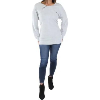 Halston Womens Grey Solid Comfy Cosy Pullover Top Loungewear XL BHFO 4768