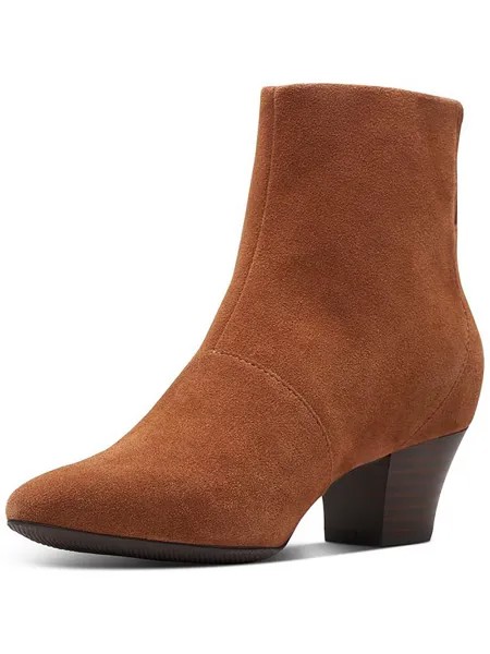 Женские замшевые ботильоны Teresa с острым носком Clarks, цвет Brown  Suede
