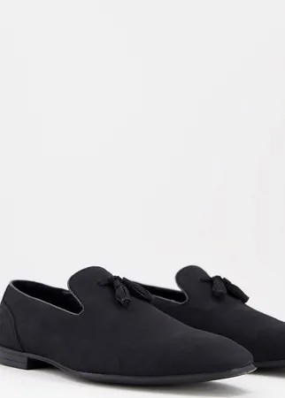 Черные лоферы из искусственной замши с кисточками ASOS DESIGN-Черный цвет