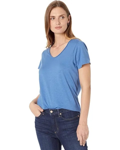 Футболка L.L.Bean Organic Cotton V-Neck, цвет Rustic Blue