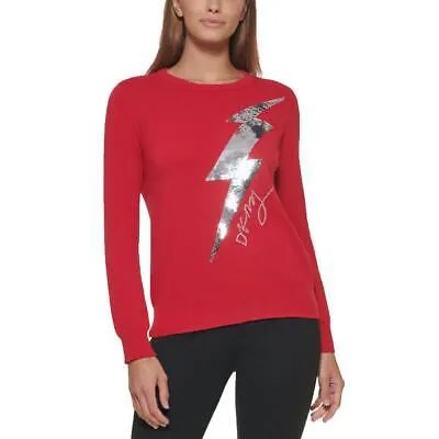 DKNY Женская рубашка с металлическим блеском и блестками, пуловер, свитер, топ BHFO 5568