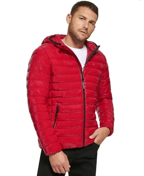 Мужская стеганая складная куртка с капюшоном Calvin Klein