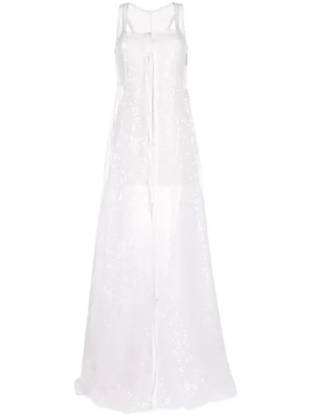 Jacquemus платье макси La Robe Dentelle, белый