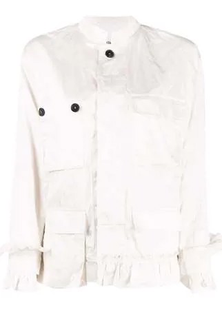 Erika Cavallini куртка-рубашка асимметричного кроя с оборками