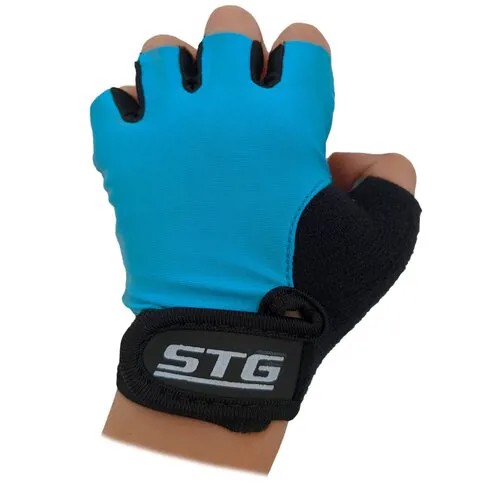 Перчатки STG, размер M, черный, голубой