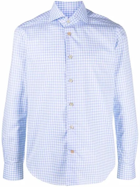 Kiton клетчатая рубашка с длинными рукавами