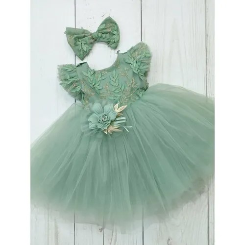 Платье Мой Ангелок, размер 116, зеленый
