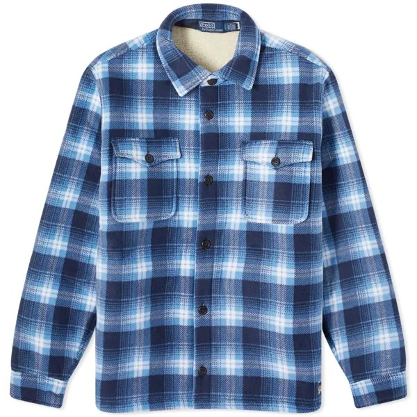 Рубашка Polo Ralph Lauren Fleece Lined Plaid Overshirt, цвет Outdoor Ombre Plaid