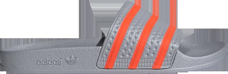 Сандалии Adidas Adilette Slide 'Halo Silver Solar Red', серебряный