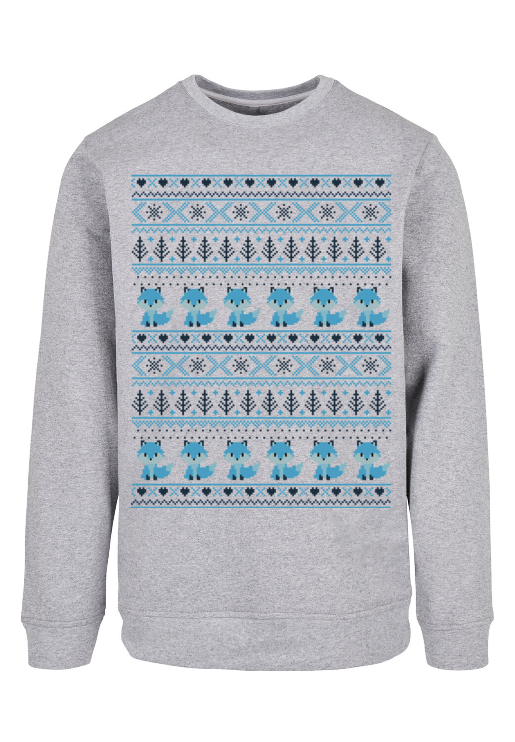 Пуловер F4NT4STIC Sweatshirt Christmas Fuchs Weihnachten Muster, цвет grau meliert