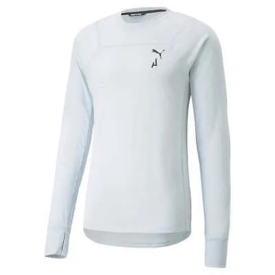 Puma Seasons Run Wool Crew Neck Long Sleeve Athletic T-Shirt Mens Blue Casual To