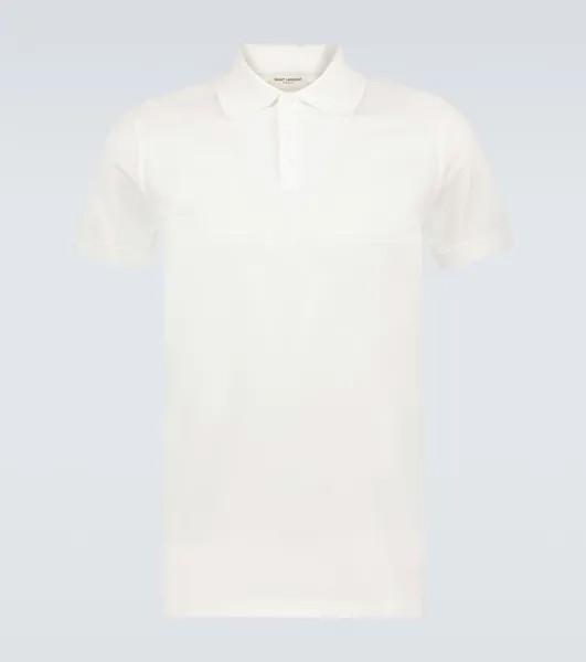 Рубашка поло из хлопка Saint Laurent, белый