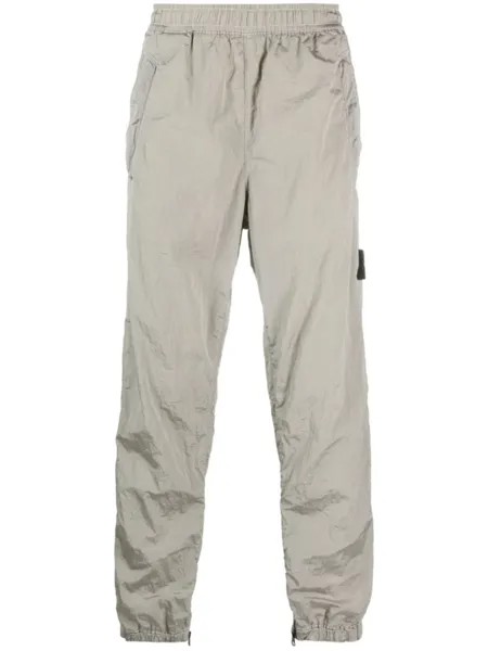 Stone Island спортивные брюки прямого кроя с логотипом Compass, серый